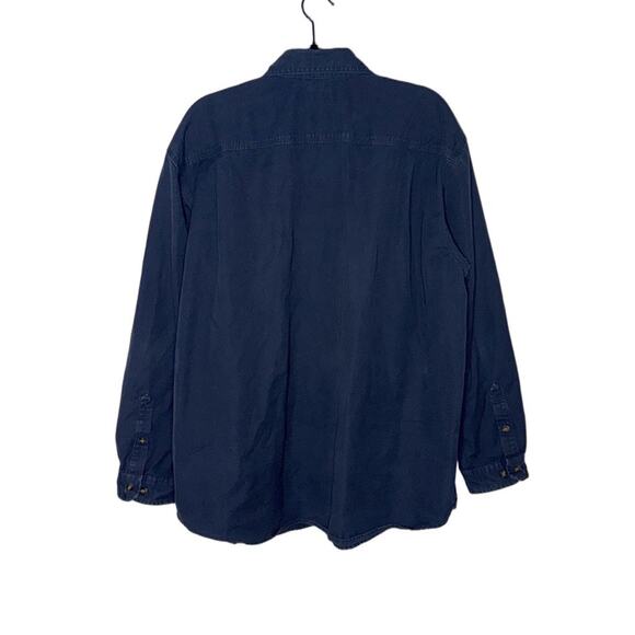 Carhartt Men's Trade Navy Blue Work Canvas Long Sleeve Work Shirt Size XL - Picture 4 of 9